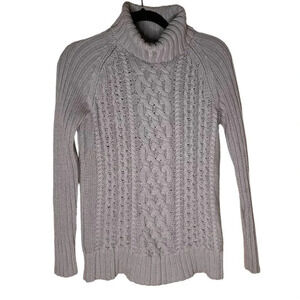 Banana Republic Women's Tan Cotton Chunky Cable Knit Sweater Size Extra Small